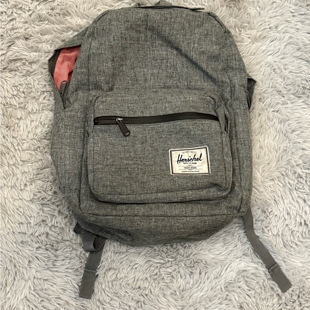 Herschel Supply Company Charcoal Backpack with Red Lining